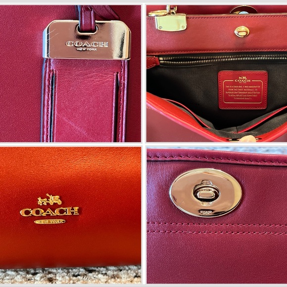 COACH Coach Gramercy Satchel Tophandle Leather Handbag Red GUC Style 33549 - Picture 11 of 16